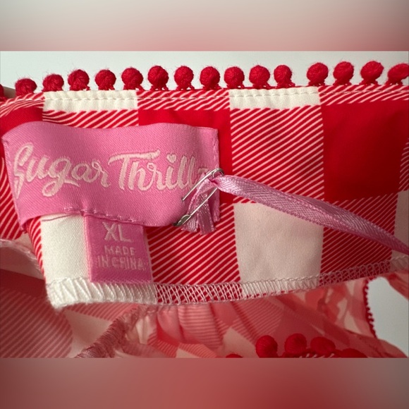 Dolls Kill X Sugar Thrillz Red & White Checkered Skirt Sz XL NEW - Picture 5 of 5